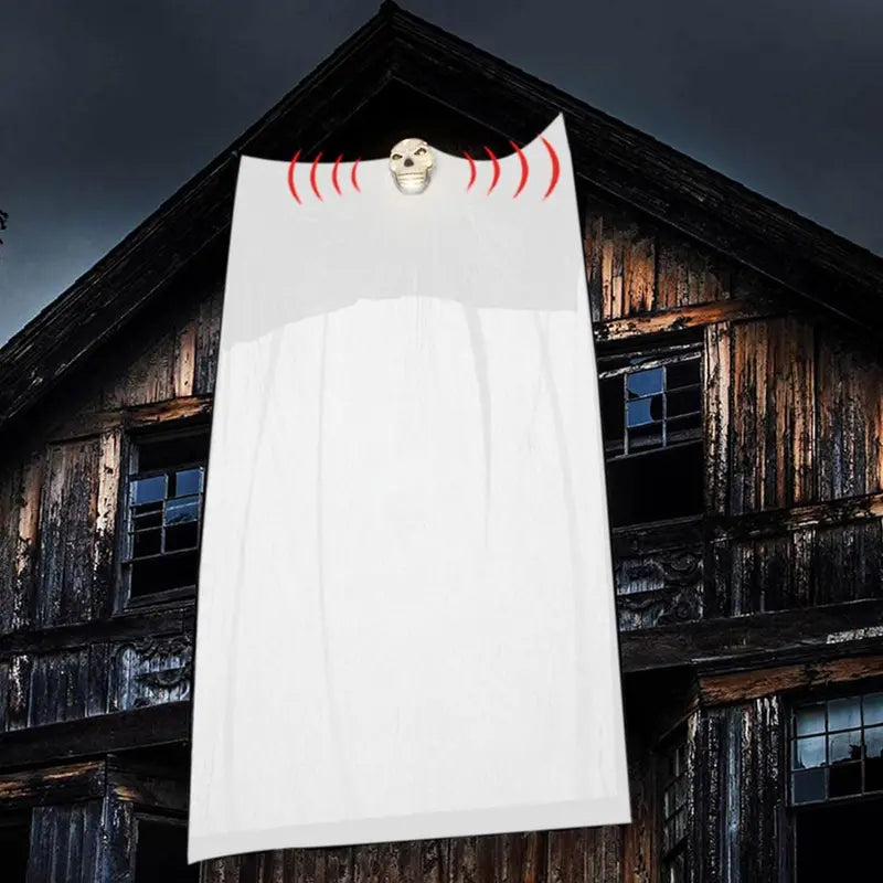 LED Hanging Ghost Light – Large Spooky Yarn Decor for Halloween Indoor/Outdoor Display