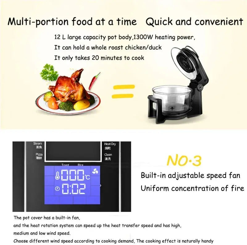 L.HPT Halogen Air Fryer Oven – Compact Countertop Convection Cooker