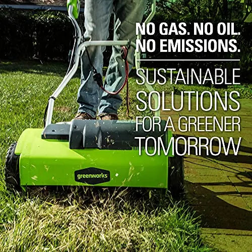 Greenworks 10 Amp 14  Corded Electric Dethatcher (Stainless Steel Tines)