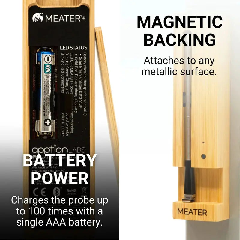 MEATER Plus Smart Meat Thermometer – Dual-Sensor Bluetooth Device, 165-Foot Range, Oven-to-Grill Ready