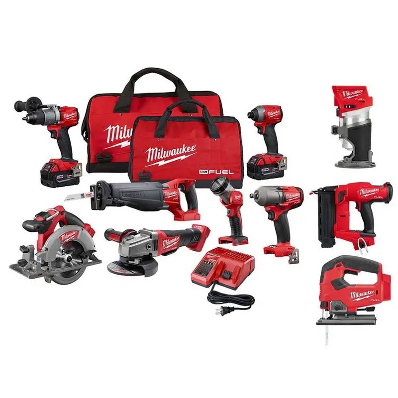 Milwaukee M18 FUEL 10-Tool Cordless Combo Kit – Includes Two 5.0Ah Batteries & Charger (2024 Model)