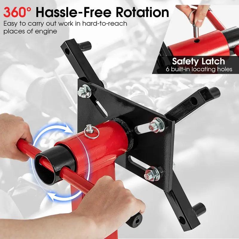 Heavy-Duty Engine Stand – 1500 lb Capacity Motor Support with Four Swivel Casters
