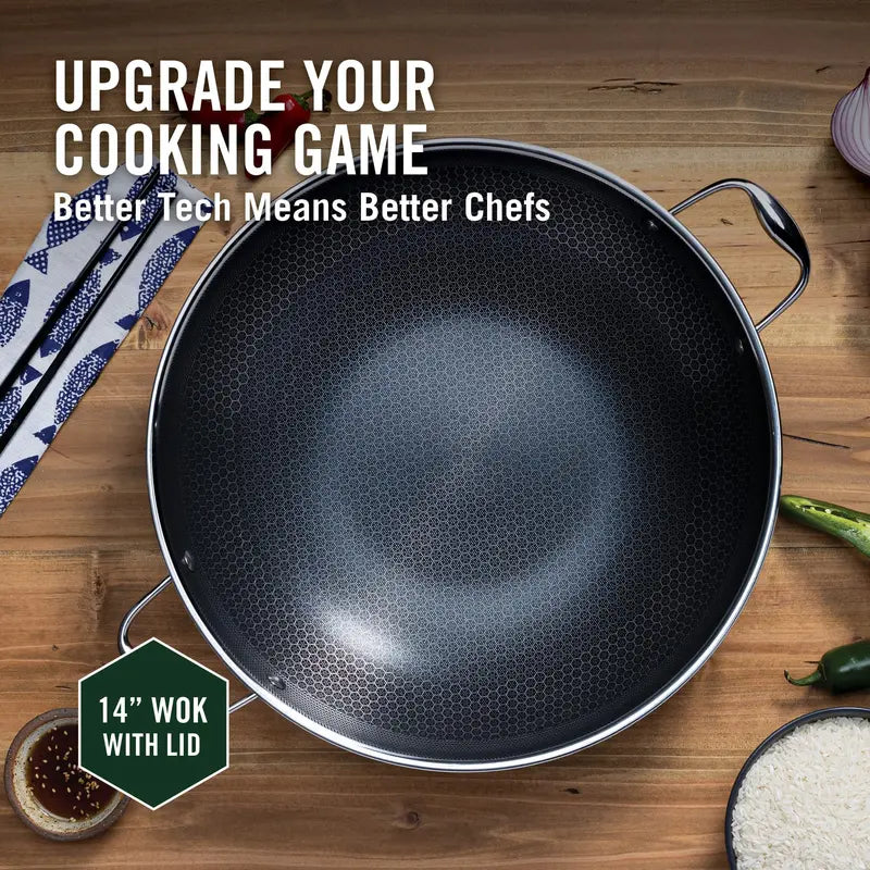 HexClad Hybrid Cookware Set – Dishwasher-Safe Nonstick Pans Compatible with All Stovetops