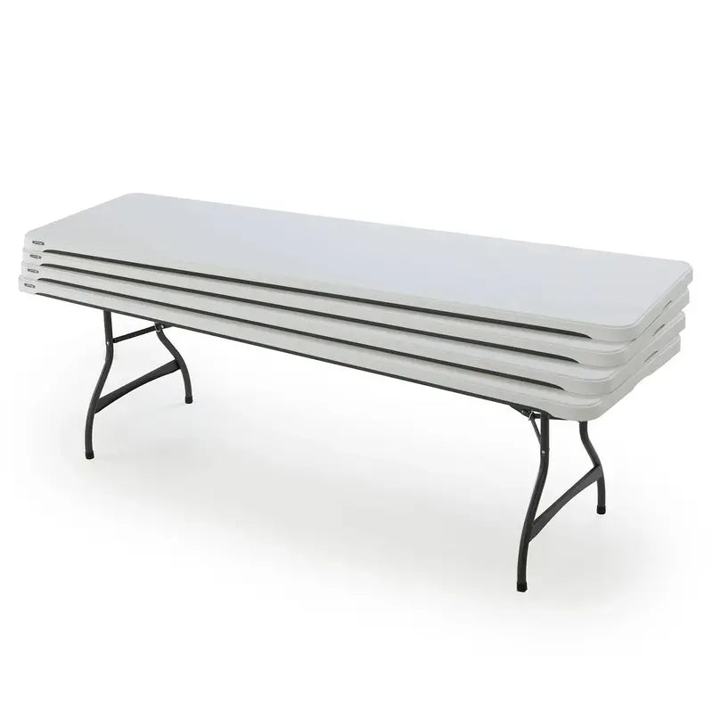 Lifetime Commercial-Grade 8-Foot Stacking Folding Table – Heavy-Duty Polyethylene Top