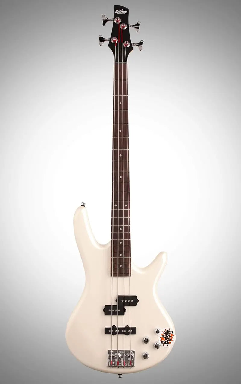 Ibanez GSR200 4-String Electric Bass Guitar, Pearl White, Right-Handed, Powersound Pickups