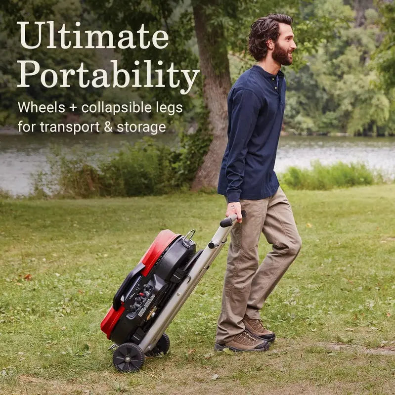 RoadTrip Portable Propane Grill  3-Burner Stand-Up Grill with InstaStart Ignition