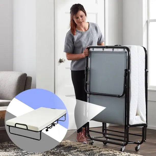 Heavy-Duty Rollaway Folding Bed with Memory Foam Mattress – 640 lb Weight Capacity