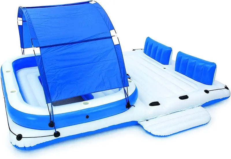 Tropical Breeze Inflatable Raft  Comfortable Floating Lounge for Pools and Lakes