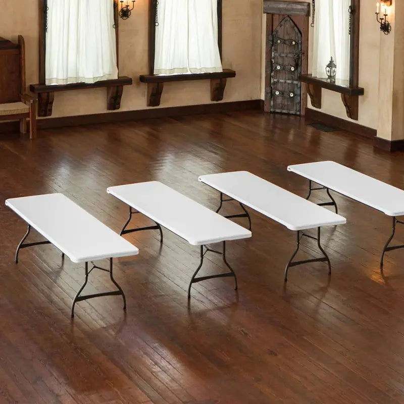 Lifetime Commercial-Grade 8-Foot Stacking Folding Table – Heavy-Duty Polyethylene Top