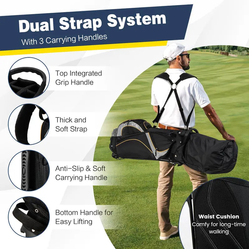 Lightweight Golf Stand Bag – 8-Way Top Divider for Club Organization
