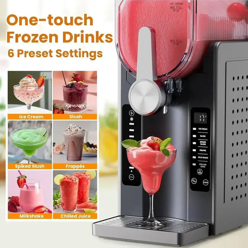 Professional Slushie Machine – No Ice Required, LED Display, Frozen Drink Maker for Bars and Events