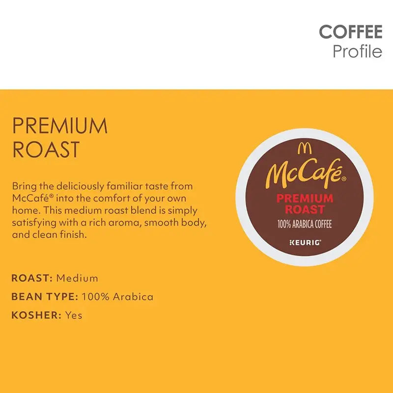 McCafé Premium Roast Medium Roast Coffee Pods – Compatible with Keurig Brewers
