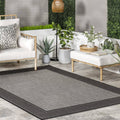 nuLOOM Gris Border Indoor/Outdoor Area Rug - Size: 3' x 4'