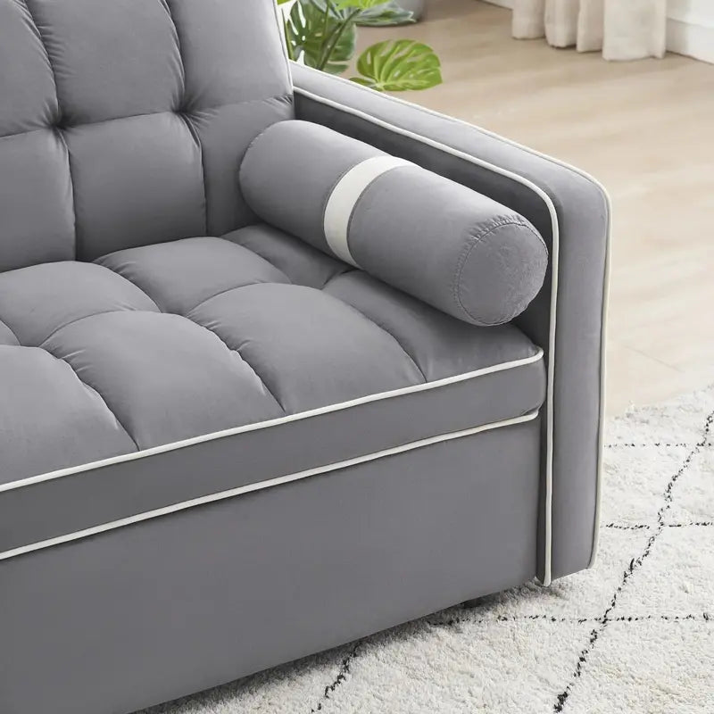 Modern Grey Sleeper Couch – Fold-Out Sofa Bed for Apartments & Living Rooms