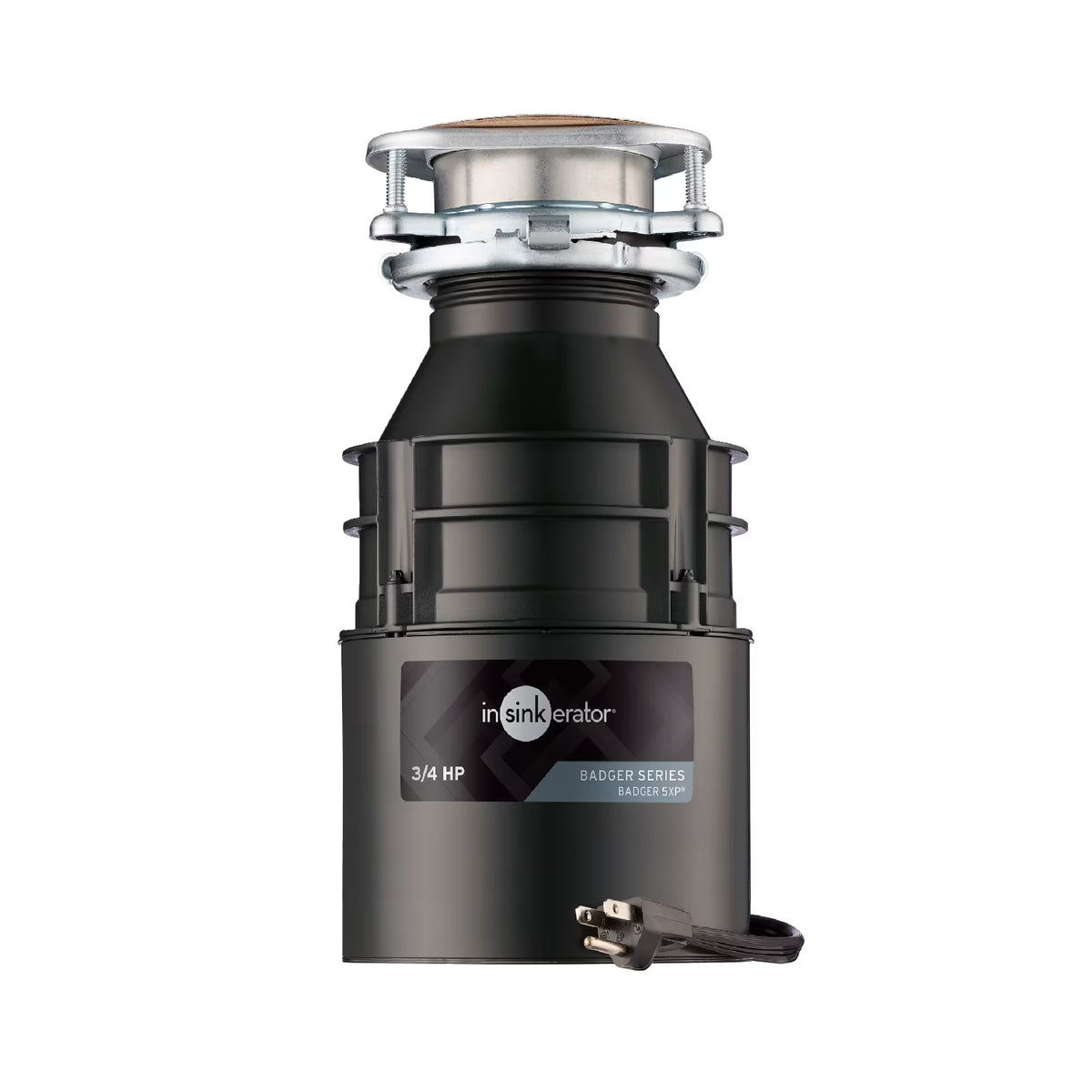 Insinkerator Badger 5XP W/C, 3/4 HP Continuous Feed Kitchen Garbage Disposal with Power Cord, Badger Series