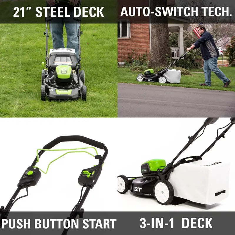 Greenworks 80V Cordless 21-Inch Self-Propelled Brushless Lawn Mower