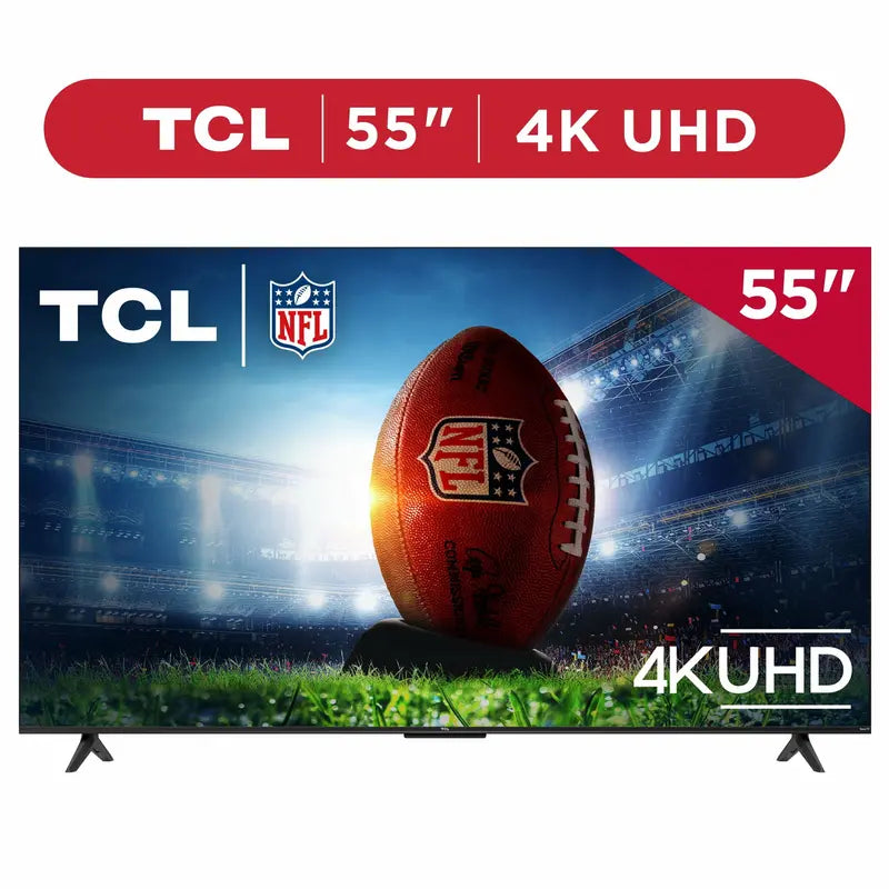 TCL 55 4K UHD HDR Smart TV with Roku, Voice Control, 4 HDMI Inputs