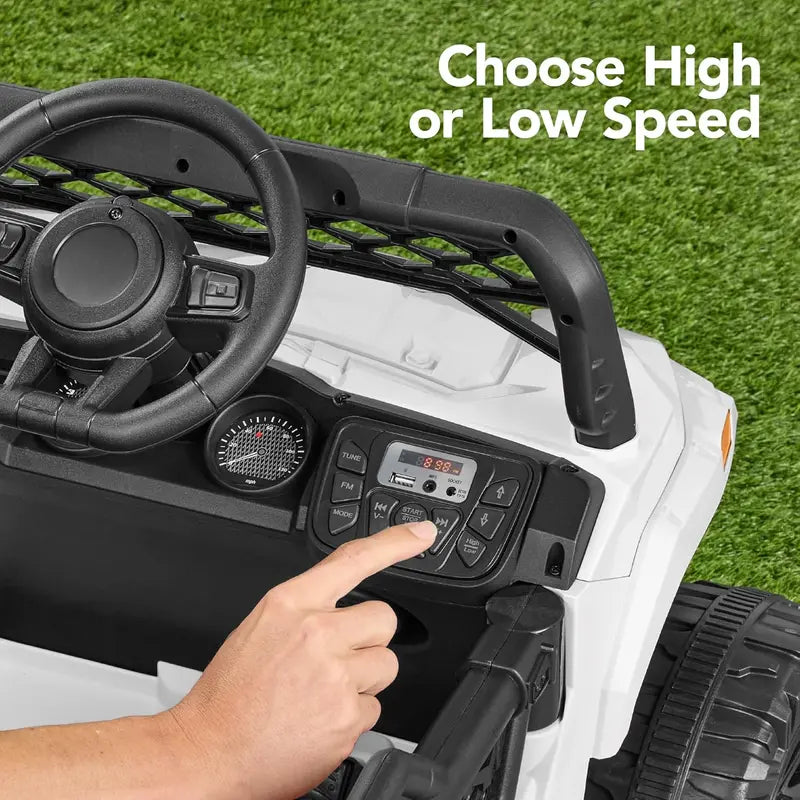 Kids' Black Electric UTV Ride-On Vehicle with Realistic Design and Safe Speed Control