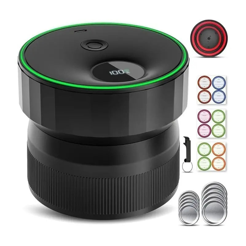 Mason Jar Vacuum Sealer – Compatible with Regular & Wide-Mouth Jars, Cordless Operation