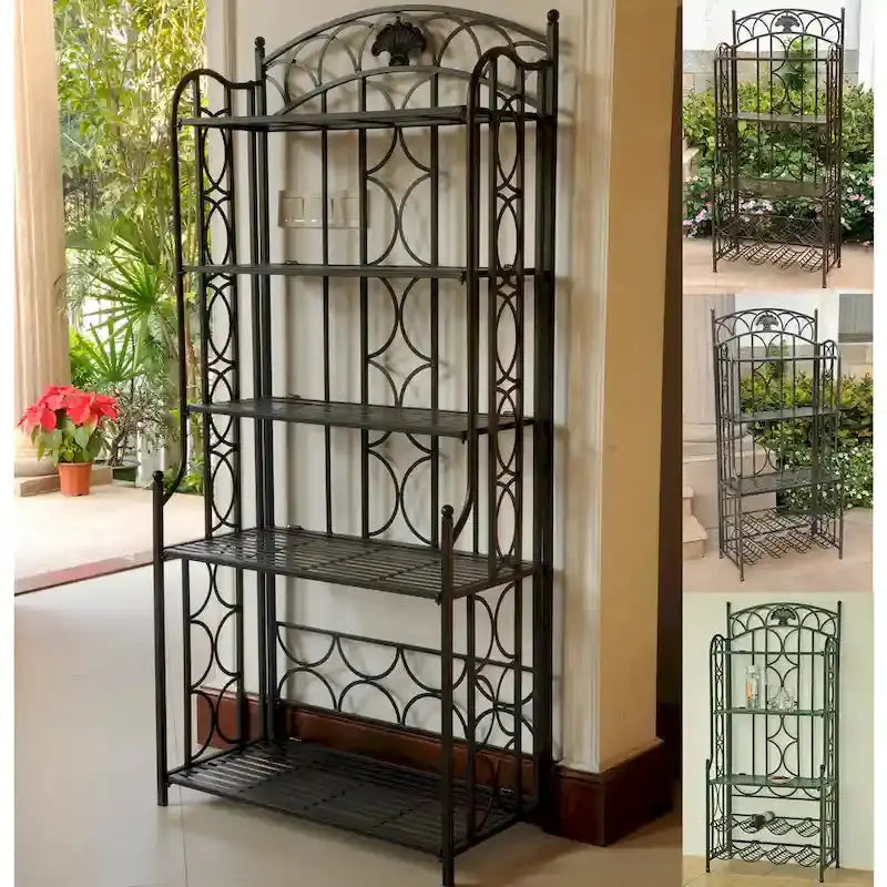 Mandalay 5-Tier Iron Baker's Rack – Industrial Kitchen Shelving
