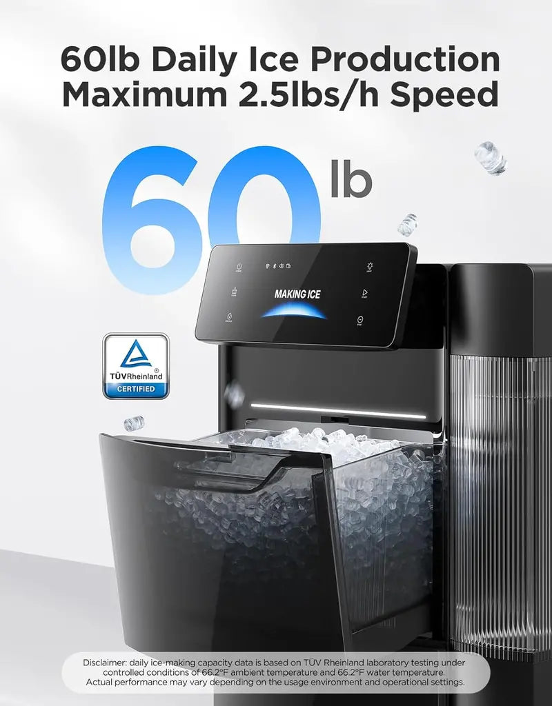 GoveeLife Smart Nugget Ice Maker Pro – 60 lbs/Day, 6-Minute First Ice, AI NoiseGuard & App Control