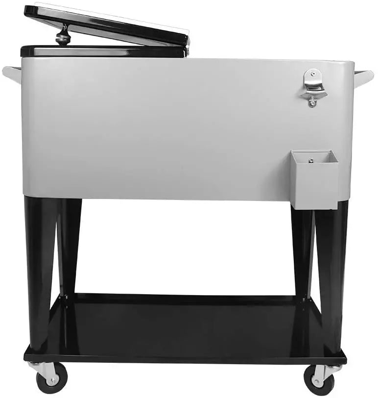 Mobile 80-Quart Party Cooler Cart – Stylish, Wheeled Beverage Bar for Entertaining