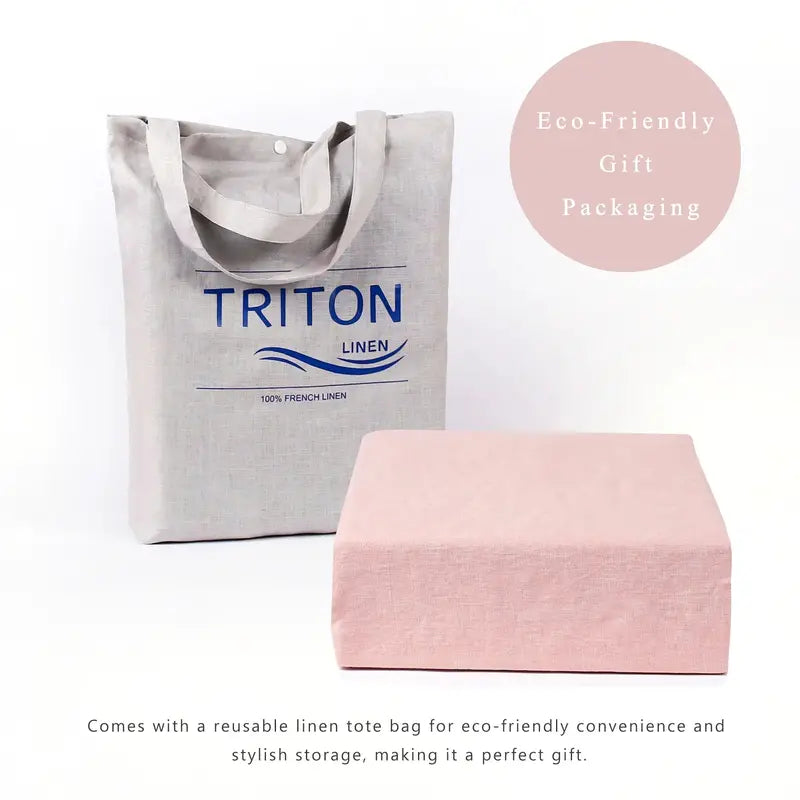 Natural-Linen Duvet Cover – Button Closure, Corner Ties, Breathable Fabric (Full/Queen Size)