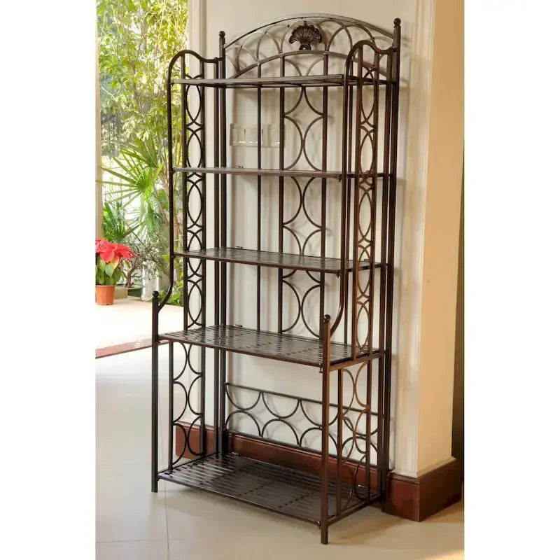Mandalay 5-Tier Iron Baker's Rack – Industrial Kitchen Shelving