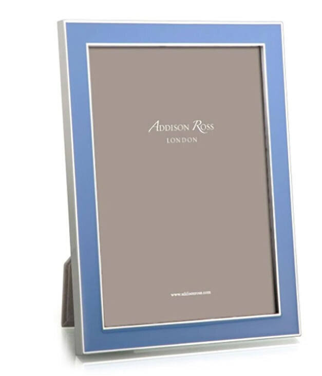 Addison Ross Periwinkle Blue Enamel Picture Frame 4 x 6 inch Silver-Plated FR1056