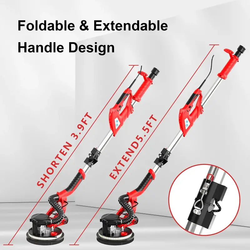 IMQUALI 750W Dustless Drywall Sander with 7 Variable Speeds, LED Light, Dust Collection & Extension Pole