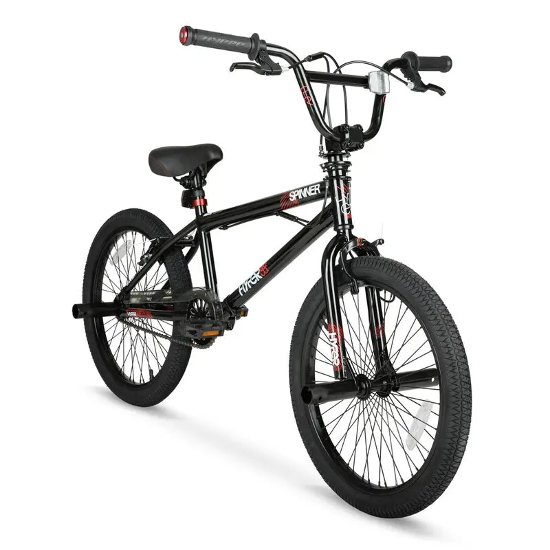 Hyper Bicycle 20-Inch Boys' BMX Bike – Spinner Style, Matte Black Finish