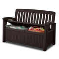 Espresso Brown Patio Storage Bench – 227-Liter Weather-Resistant Seat Chest with Lid
