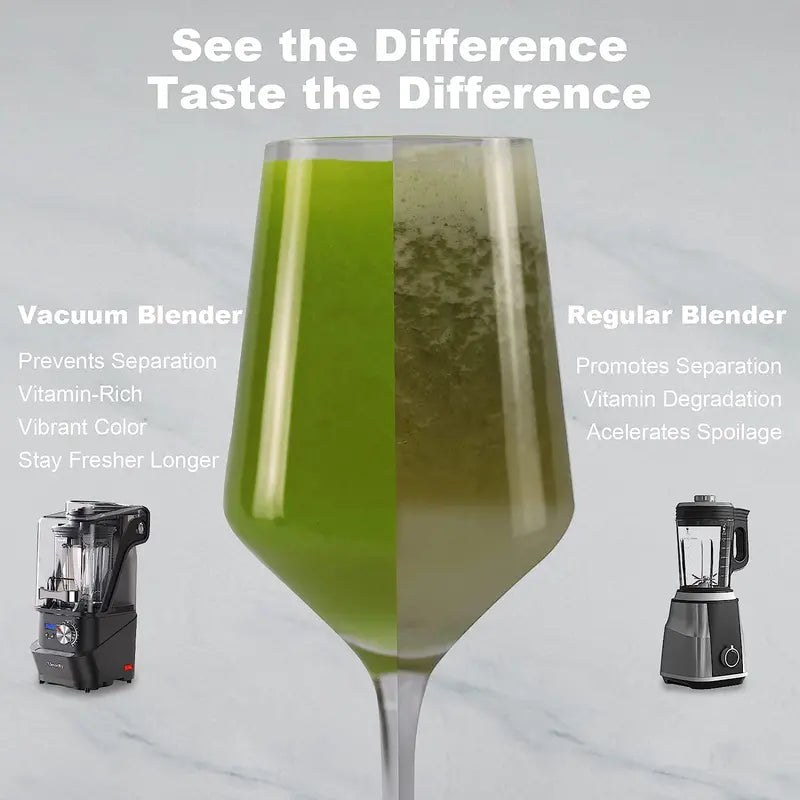 Kitchen Quiet Vacuum Blender – 1500W Commercial-Grade Smoothie Maker with 56-Oz BPA-Free Container