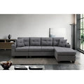 L-Shaped Sectional Sofa with Chaise Lounge – Living Room Set Featuring Built-in Cup Holders