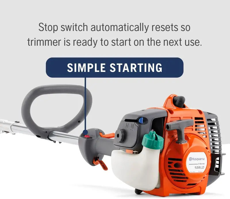 Husqvarna 128LD 28cc Gas String Trimmer, 17″ Tap N' Go, Orange/Grey