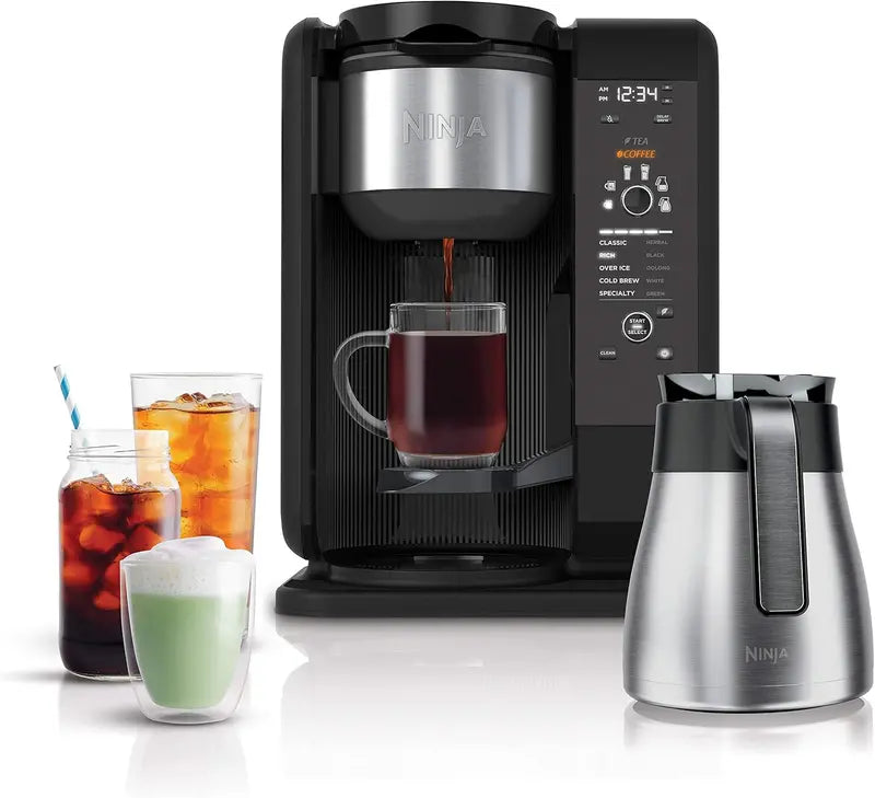Ninja Hot & Cold Brew System – Auto-iQ Tea & Coffee Maker with Thermos & Milk Frother