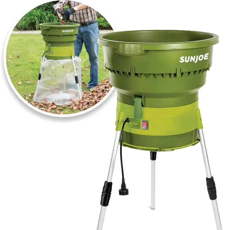 Sun Joe SJOLM801E Electric Leaf Mulcher  Shreds Up to 55 Gallons/Min, Variable Speed Dial Control