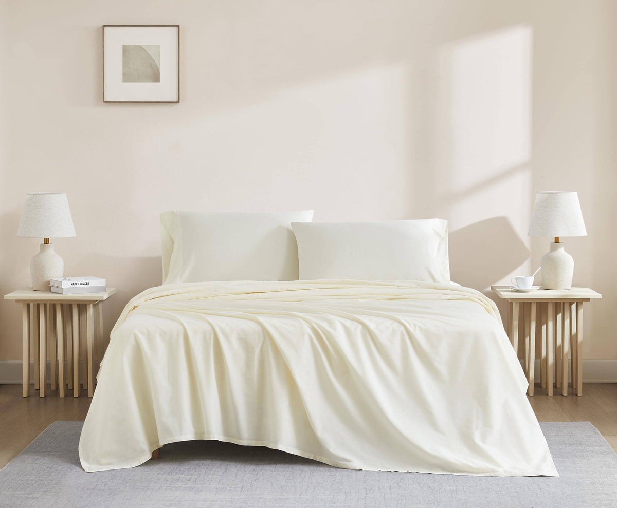 Linen Closet Luxury Cotton 144 Thread Count Organic Cotton 4-Piece Sheet Set
