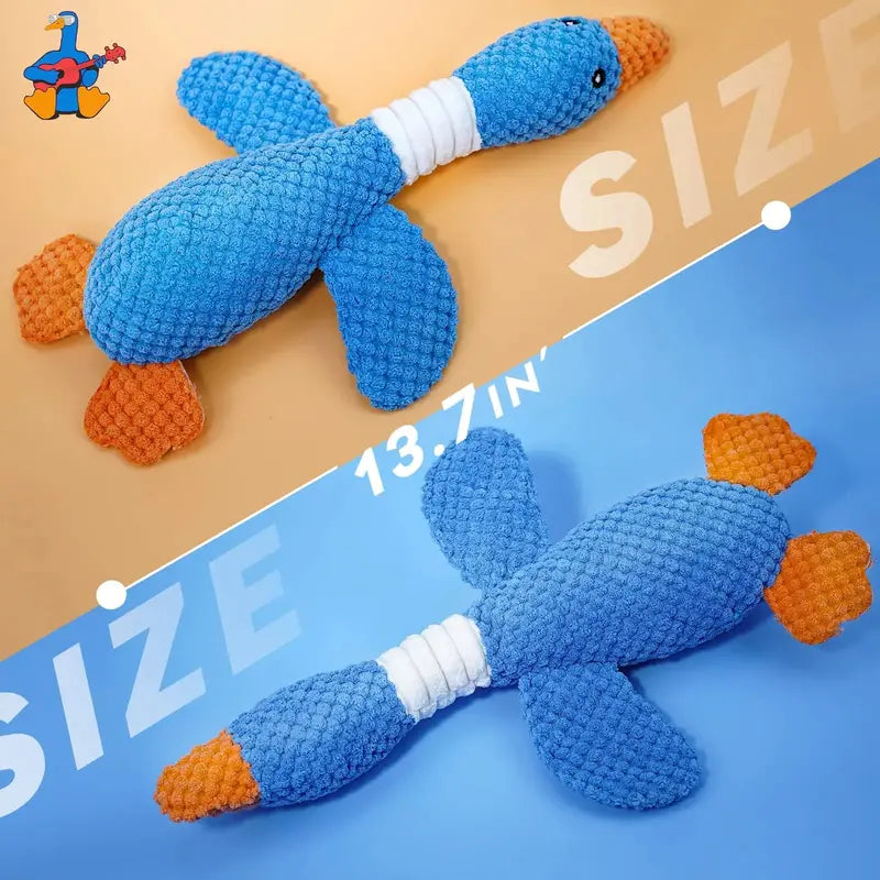 Goose Pineapple Plaid Plush Dog Toy for Small Dogs – Durable & Soft with Squeaker
