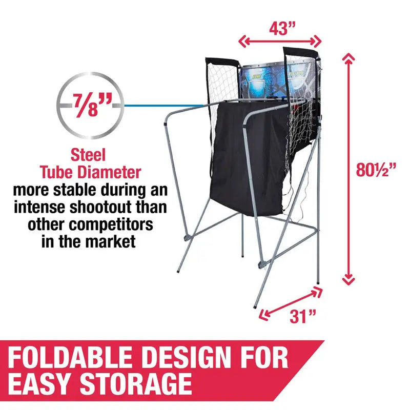 MD Sports 2-Player 81″ Foldable Arcade Basketball Game with LED Scoring and Sound Effects