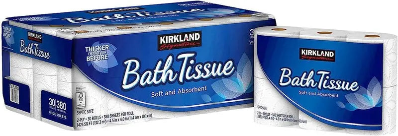 Kirkland Signature 2-Ply Bath Tissue, 425 Sheets per Roll, 30 Rolls, Bulk Sustainable Paper