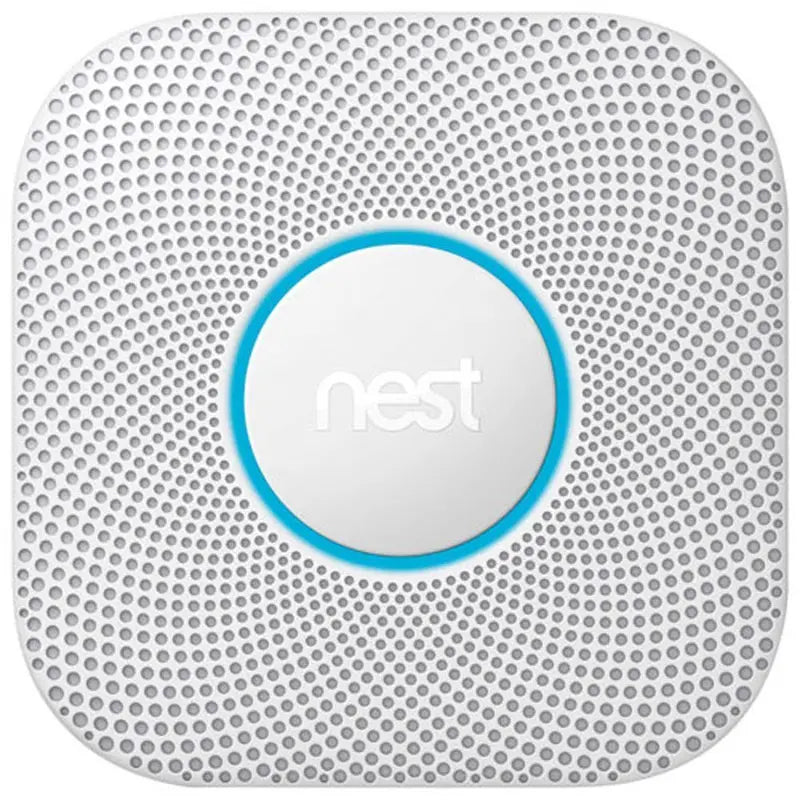 Google Nest Protect (2nd Gen) Wired Smoke & CO Detector — Voice Alerts, Real-Time Mobile Notifications