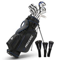 MaxKare Men's Complete Golf Set – 13-Piece Starter Bundle Including Driver, Fairway Wood, Hybrids, Irons, Putter & Stand Bag
