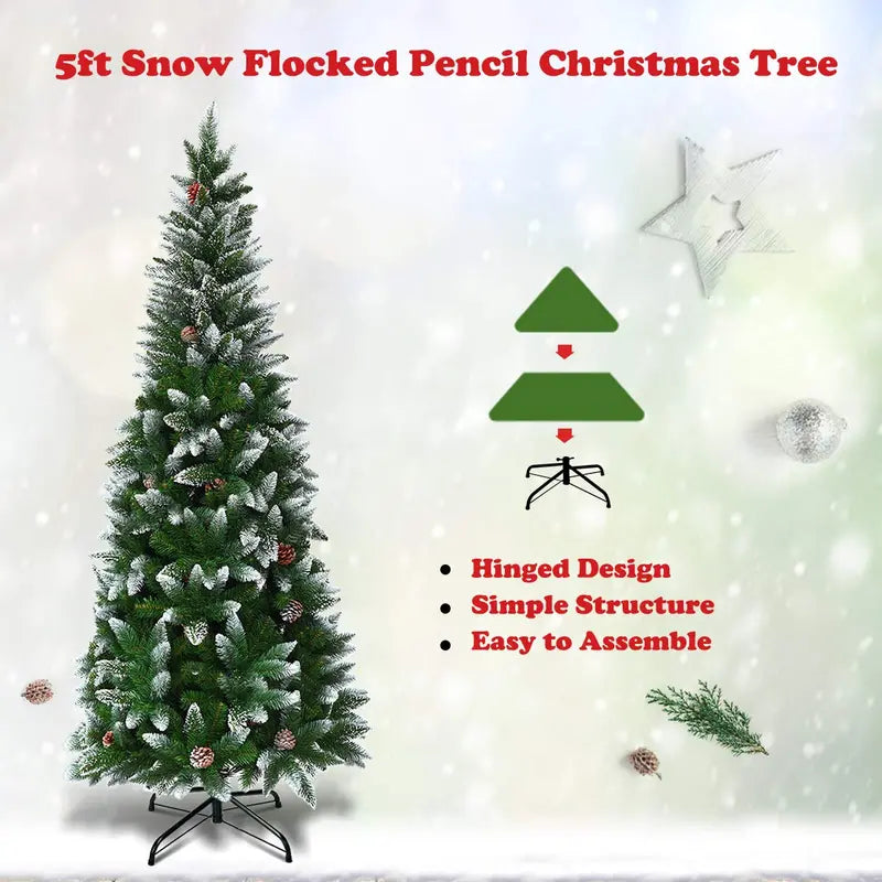Slender Pencil-Style Artificial Christmas Tree  Available in 5ft, 6ft, and 7.5ft Heights