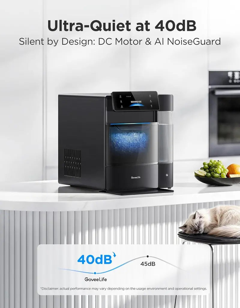 GoveeLife Smart Nugget Ice Maker Pro – 60 lbs/Day, 6-Minute First Ice, AI NoiseGuard & App Control