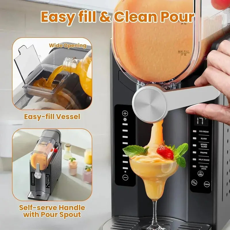 Professional Slushie Machine – No Ice Required, LED Display, Frozen Drink Maker for Bars and Events