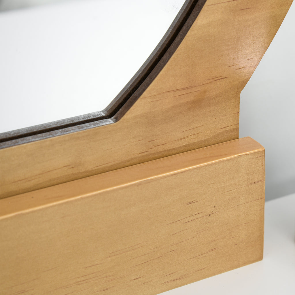 HOMCOM Coiffeuse Design scandinave Schminktisch mit Spiegel, 2 Schubladen und Hocker Weiß Kiefer Hell