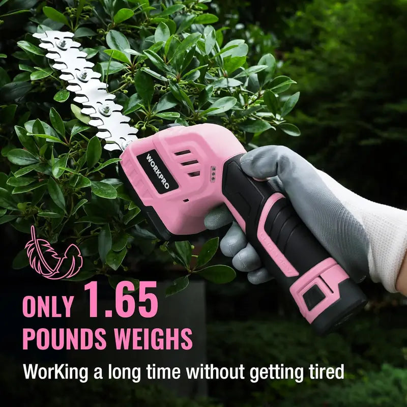 WORKPRO 12V Cordless 2-in-1 Grass & Shrub Trimmer – 2.0Ah Battery + Fast Charger