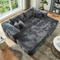 HOOOWOOO Plush L-Shaped Sectional – Modern Modular Sofa with Detachable Ottoman