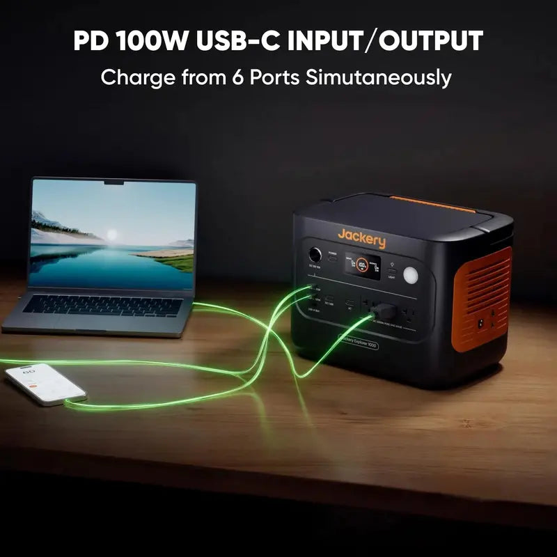 Jackery Explorer 1000 v2 Portable Power Station, 1500W AC Output, Fast Charging, 1070Wh Capacity, Smart App Control, Compact Design